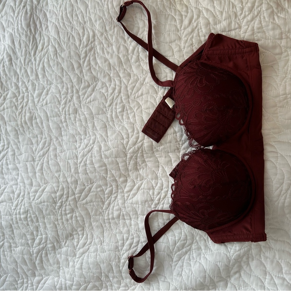 intimissimi Burgundy Lace Push-Up Bra